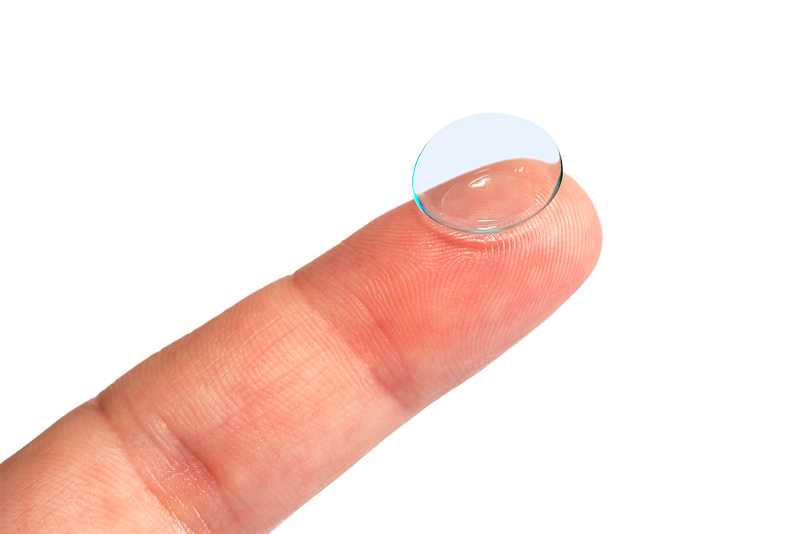 Contact Lens on Clients Finger