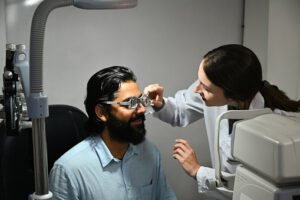 Checking Eyes at doctor office